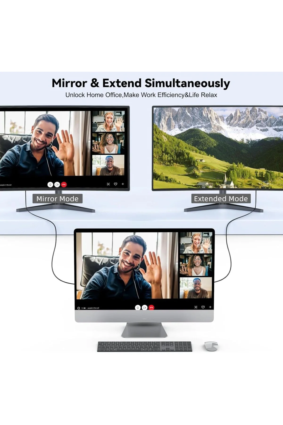 HDMI Çevirici USB C HDMI 4K 60Hz HDMI, 200cm USB C HDMI Adaptör U