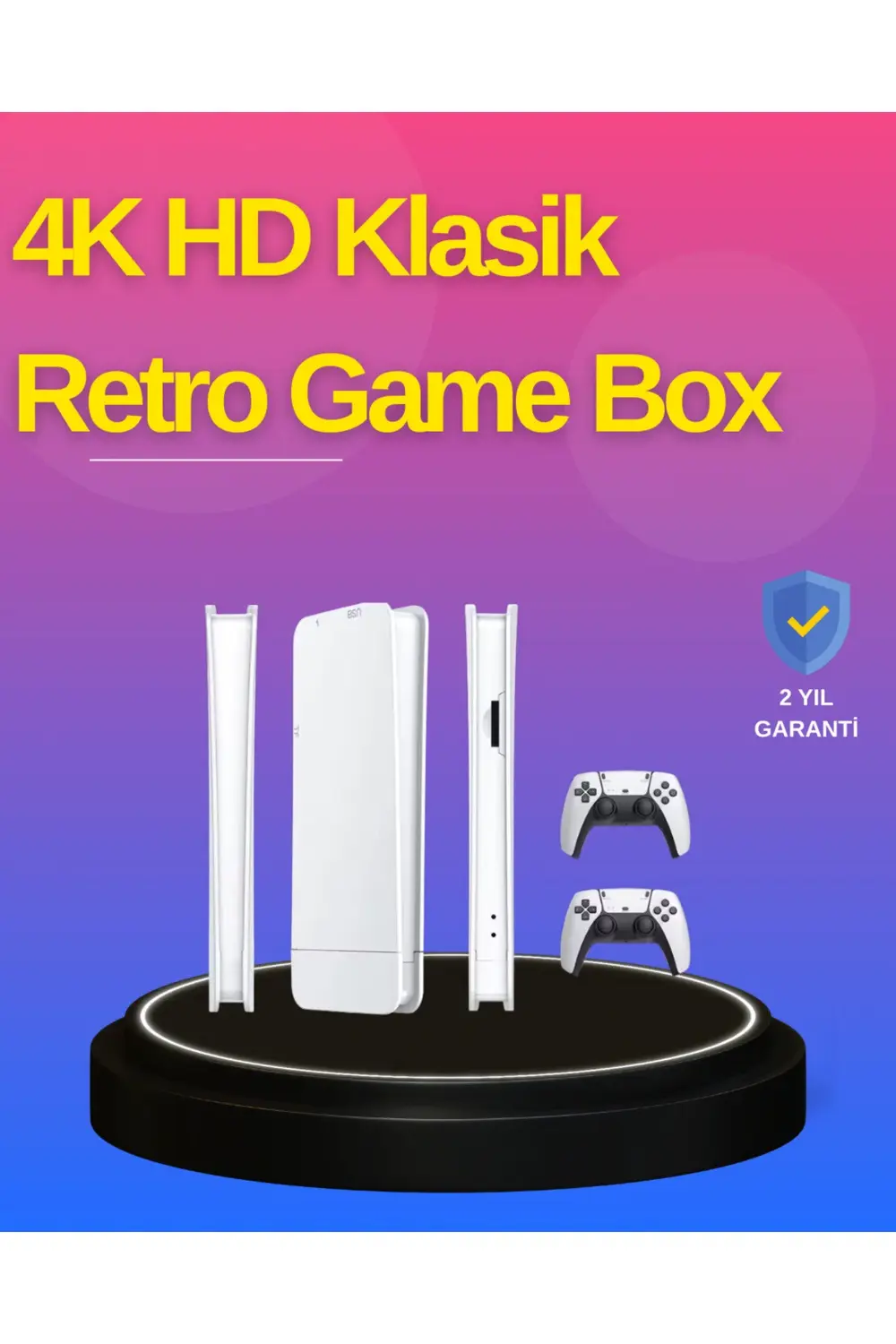 HDMI Çıkışlı Kablosuz 2 Kollu 4K Retro Oyun Kutusu