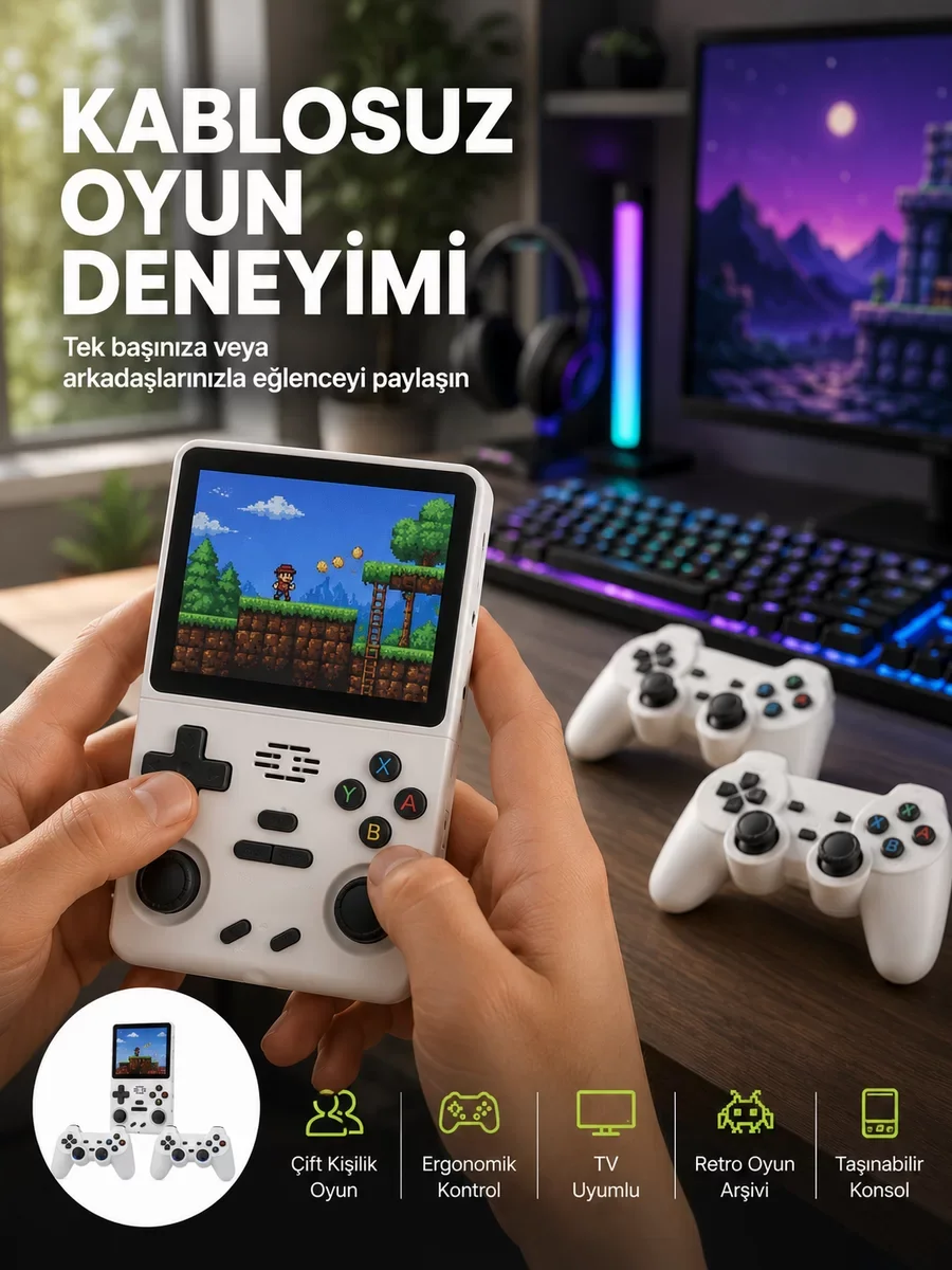 HDMI Destekli Kablosuz Oyun Konsolu 10.000 Oyun Yeni Nesil - Evde Eğlenceyi Taşıyın