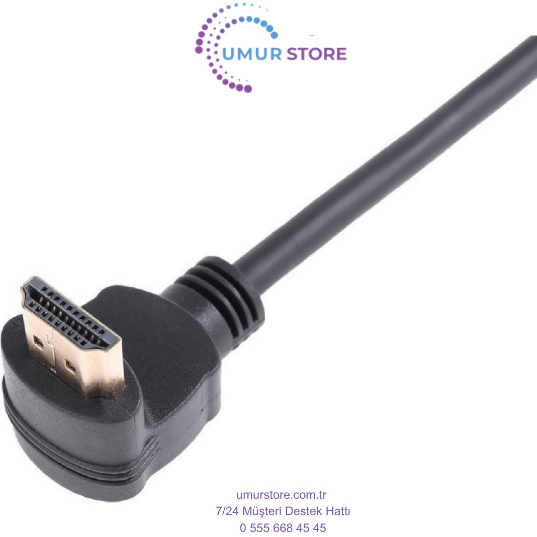 HDMI Dişi Erkek Uzatma 90 Derece Dirsek Çevirici Dönüştürücü Kabl