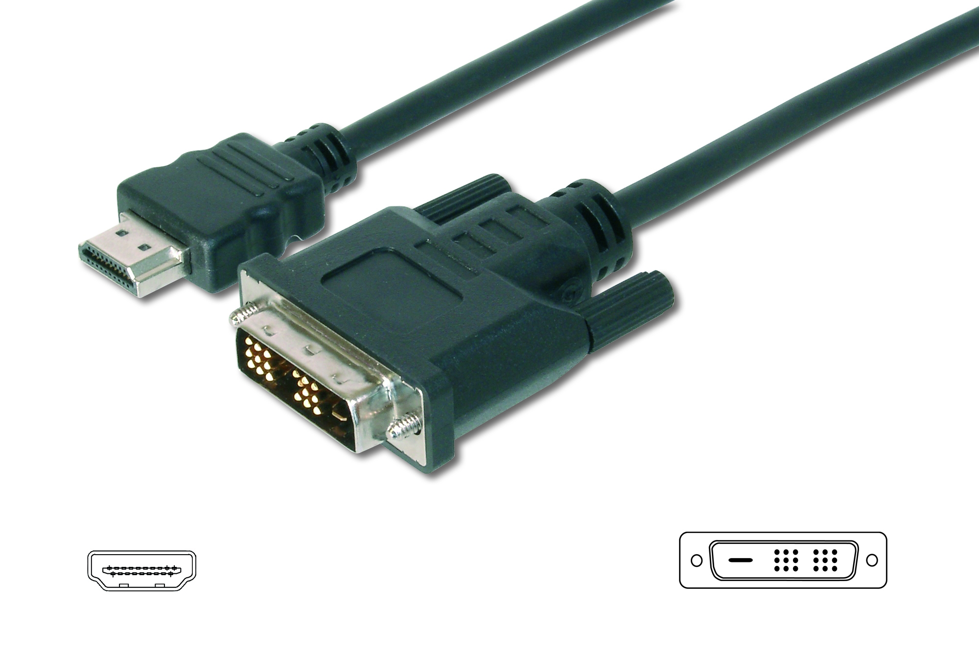 HDMI  DVI-D Adaptörü, HDMI Tip A Erkek - DVI-D (18+1) Erkek, 2 me