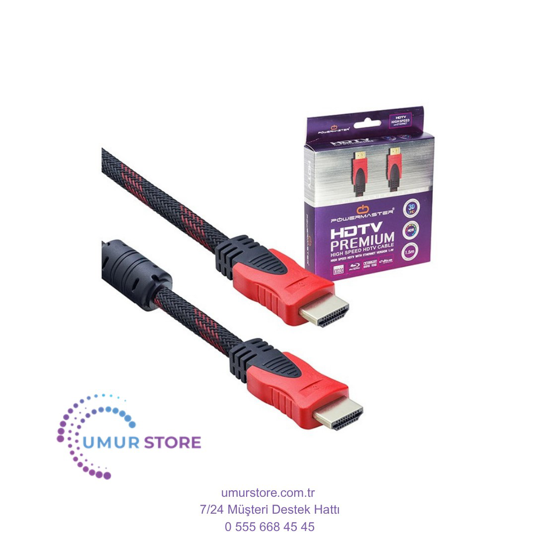 HDMI Kablo 1.5 Metre Örgülü Hdr 3D Destekli Kaliteli Görüntü Kabl