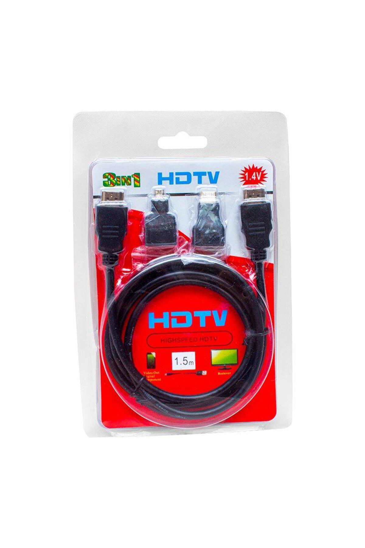 HDMI Kablo 3in1 Set 1.5 Metre (HDMI+Micro HDMI+Mini HDMI)