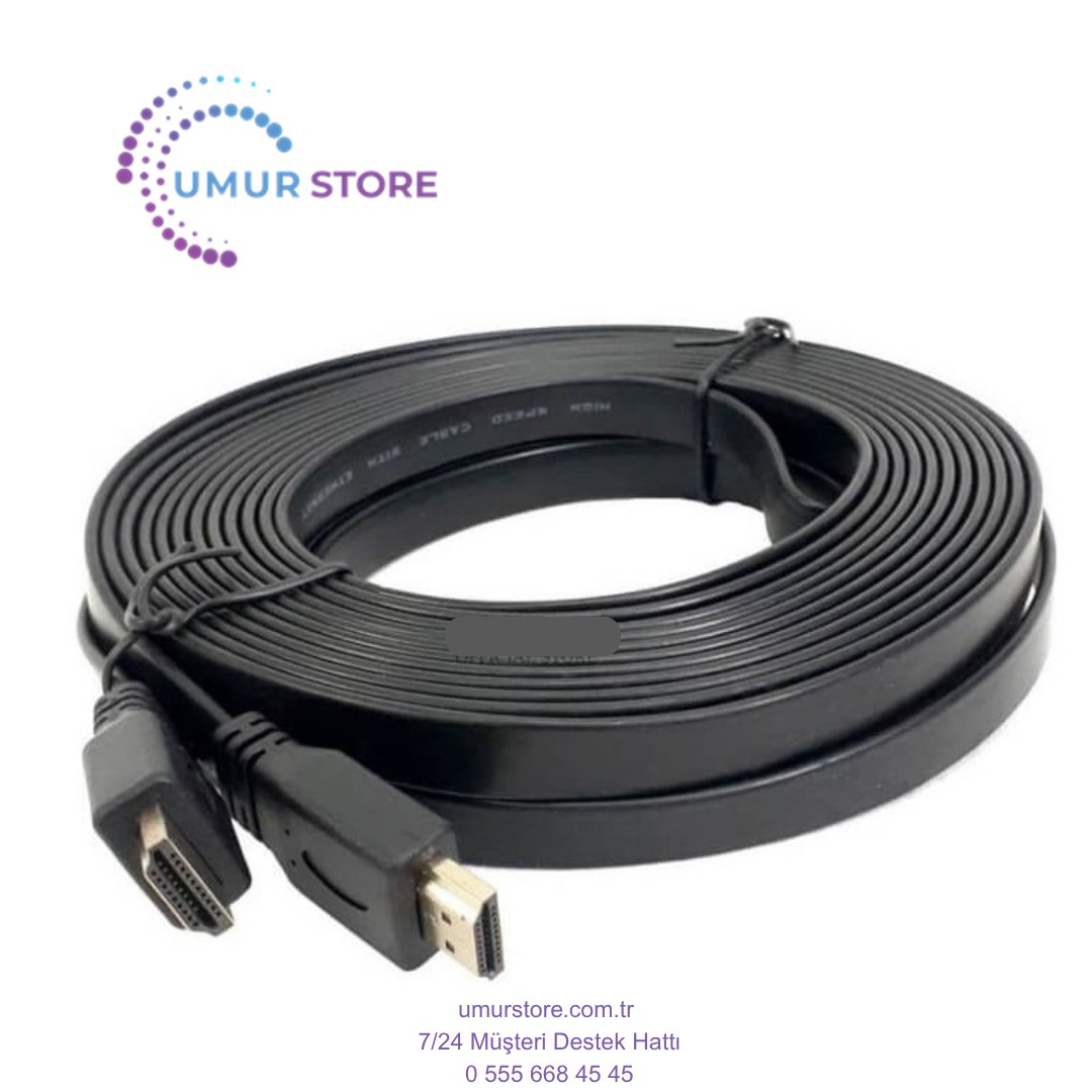HDMI Kablo 4K Full Hd 3D Destekli 3840*2160 Yassı Flat Slim Kablo
