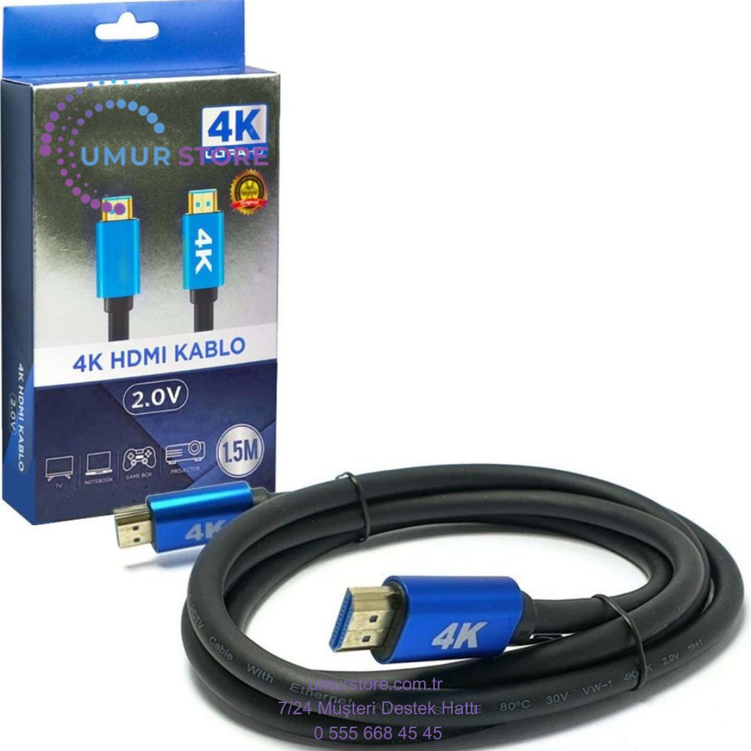 HDMI Kablo Gold 2.0V 2K 4K HDTV 1.5 mt
