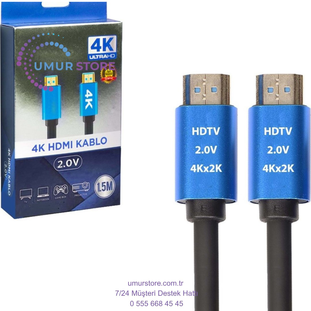 HDMI Kablo Gold 2.0V 2K 4K HDTV 1.5 mt