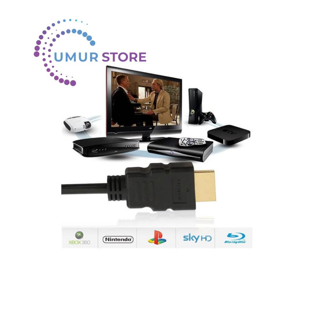 HDMI Kablo Kısa HDMI Kablosu Altın Uçlu Full Hd 3D LCD LED Ps3 Uy