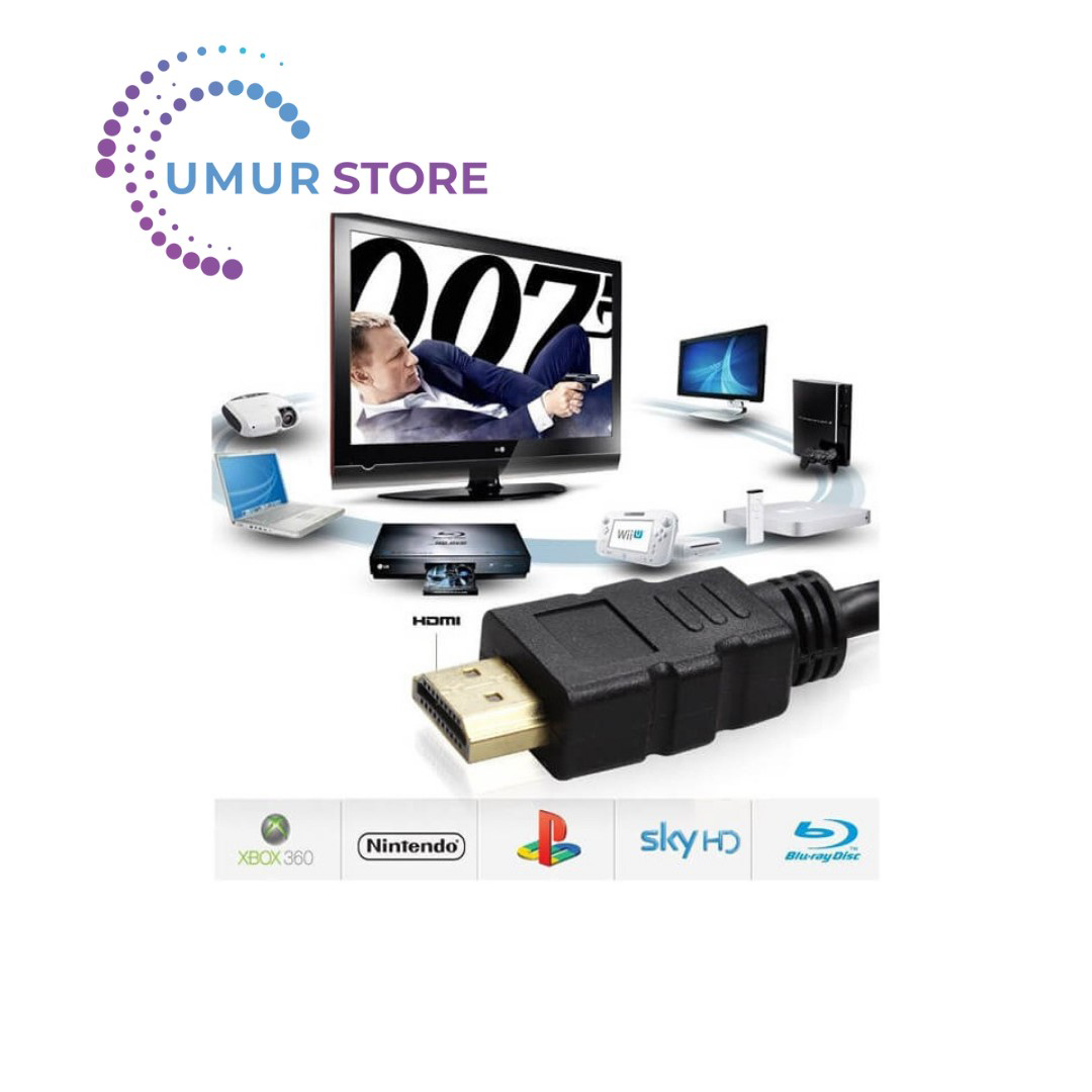 HDMI Kablo Kısa HDMI Kablosu Altın Uçlu Full Hd 3D LCD LED Ps3 Uy