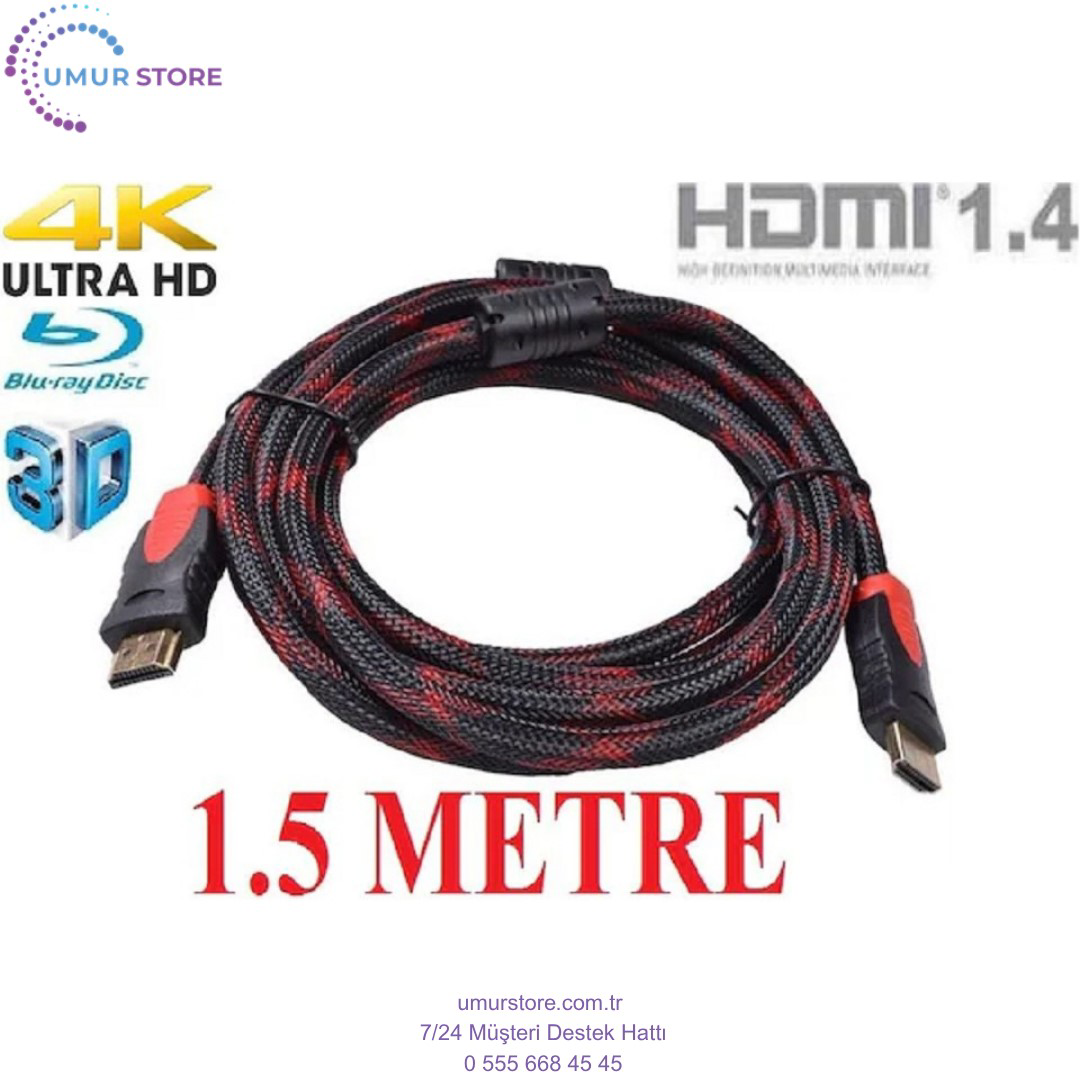 HDMI Kablosu 1.4b 3D 1.5 Metre HDMI Görüntü Kablosu