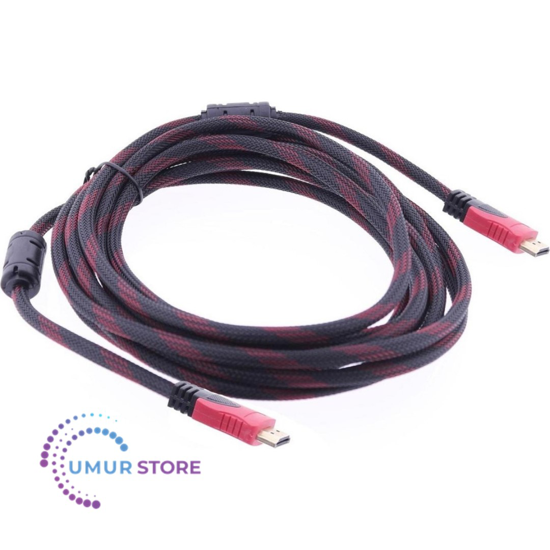 HDMI Kablosu Gold 1.4V 3D 4K Örgülü 5mt