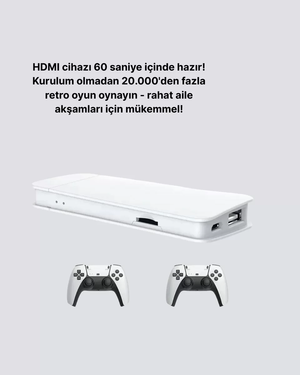 HDMI Kablosuz 20.000 Oyunlu Retro Oyun Konsolu - 4K HD Görüntü ve 2.4G Kontrolcü