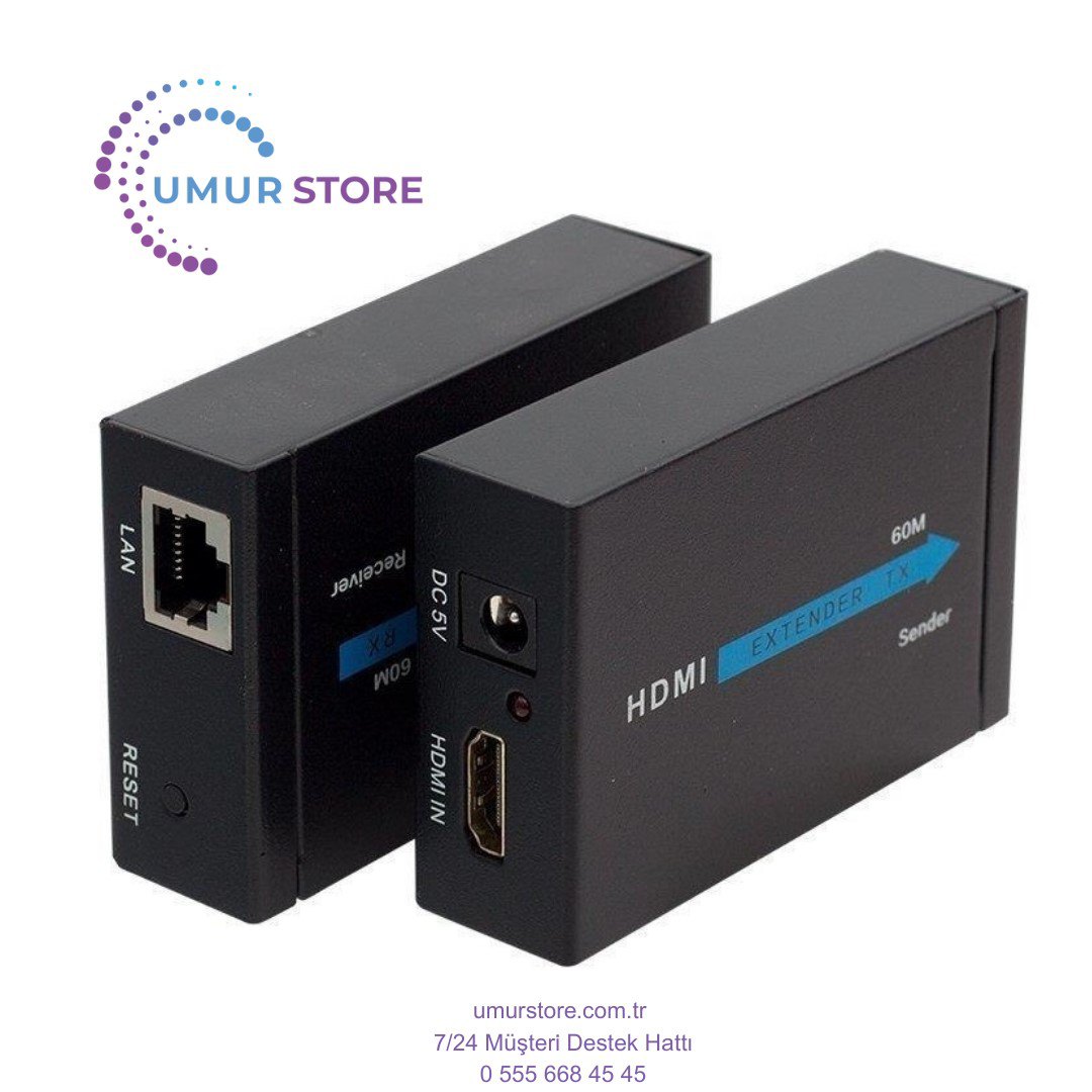 HDMI To Cat5-Cat6 Extender 60 m Uzatıcı HDMI To Cat5-Cat6 Extender 60 m Uzatıcı