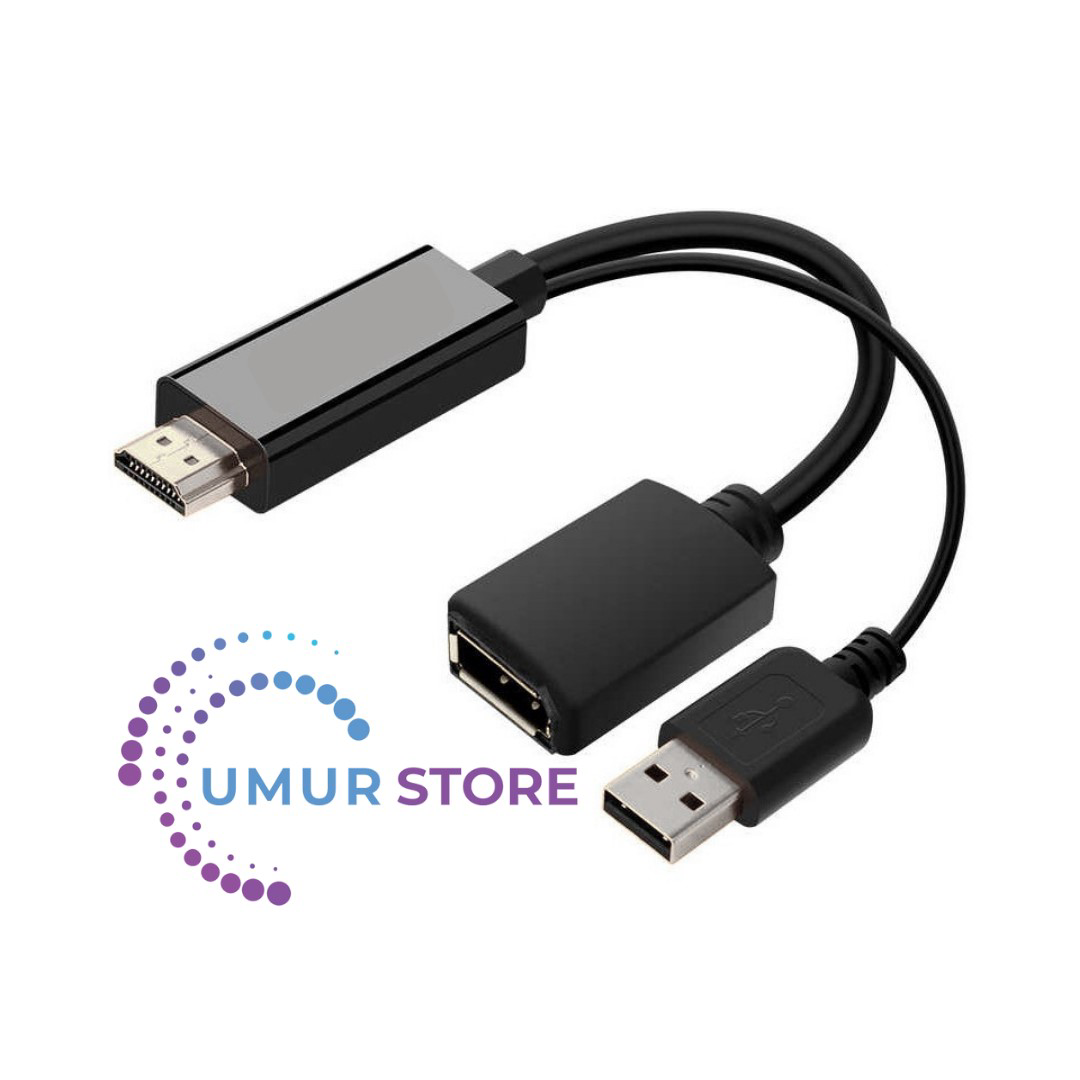 HDMI To Display Port Dönüştürücü Adaptör Görüntü Aktarım Kablosu