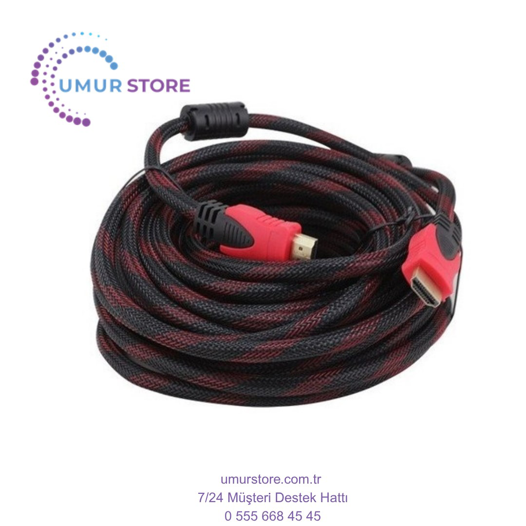 HDMI To HDMI 10 mt Örgülü HDMI Kablo HDMI To HDMI 10 mt Örgülü HDMI Kablo