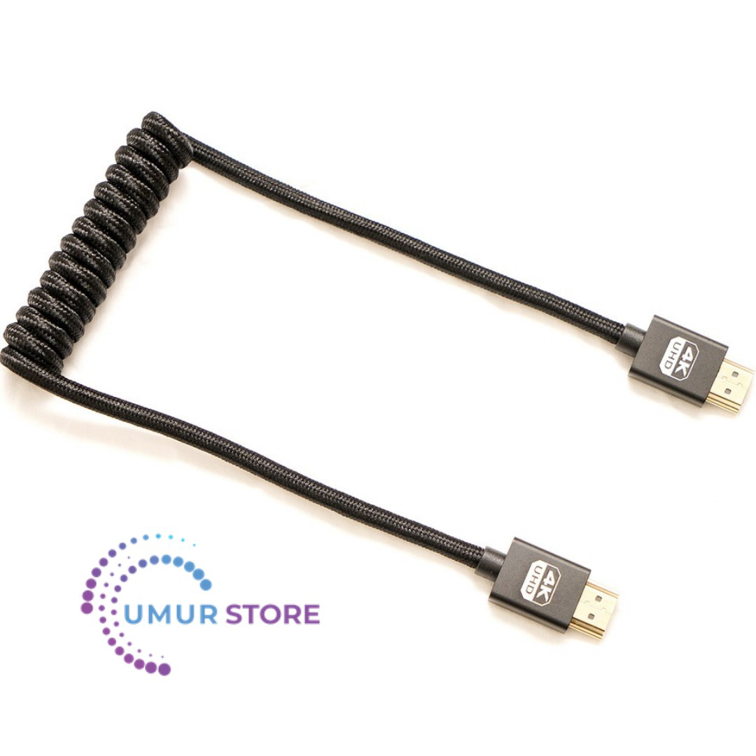 HDMI To HDMI Kablo Spiralli 4K 60Hz 80CM HDMI To HDMI Kablo Spiralli 4K 60Hz 80CM