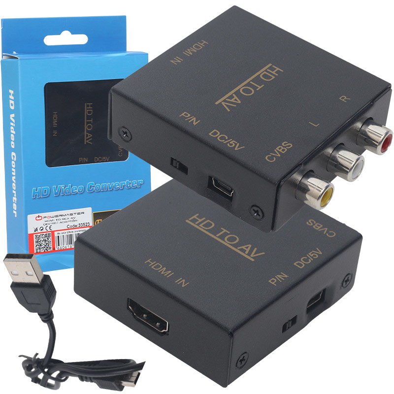 HDMI TO RCA AV ÇEVİRİCİ ADAPTÖR METAL KASA (4741)