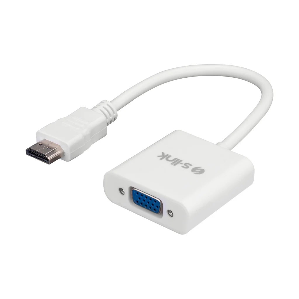 HDMI To VGA + Audio Çevirici (S-LINK SL-HVS13) - 45cm Beyaz