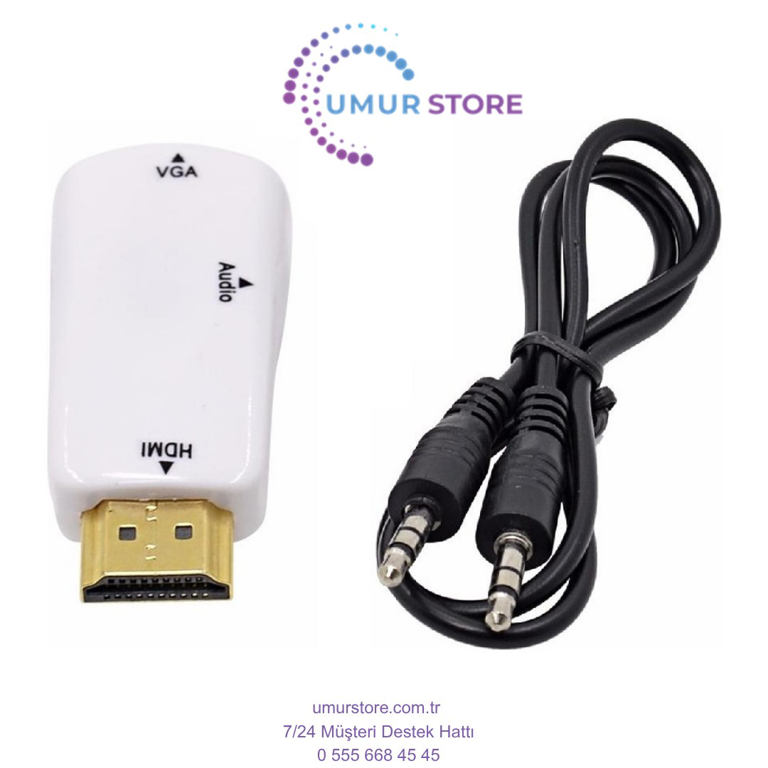 Hdmi To Vga Çevirici Dönüştürücü Adaptör