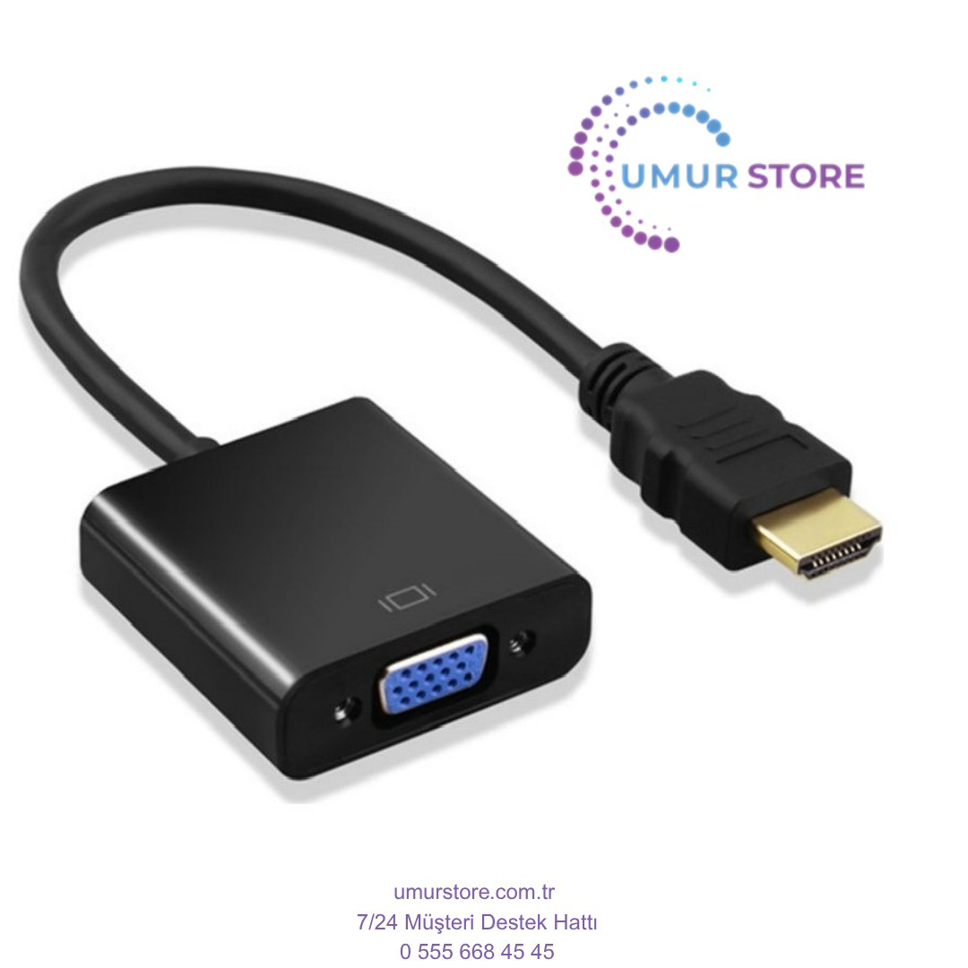 HDMI To VGA Çevirici Dönüştürücü Adaptör