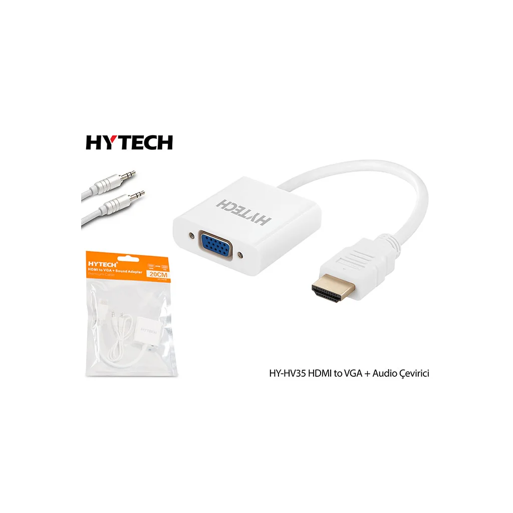 HDMI To VGA Çevirici + Ses Adaptörü - HYTECH HY-HV35
