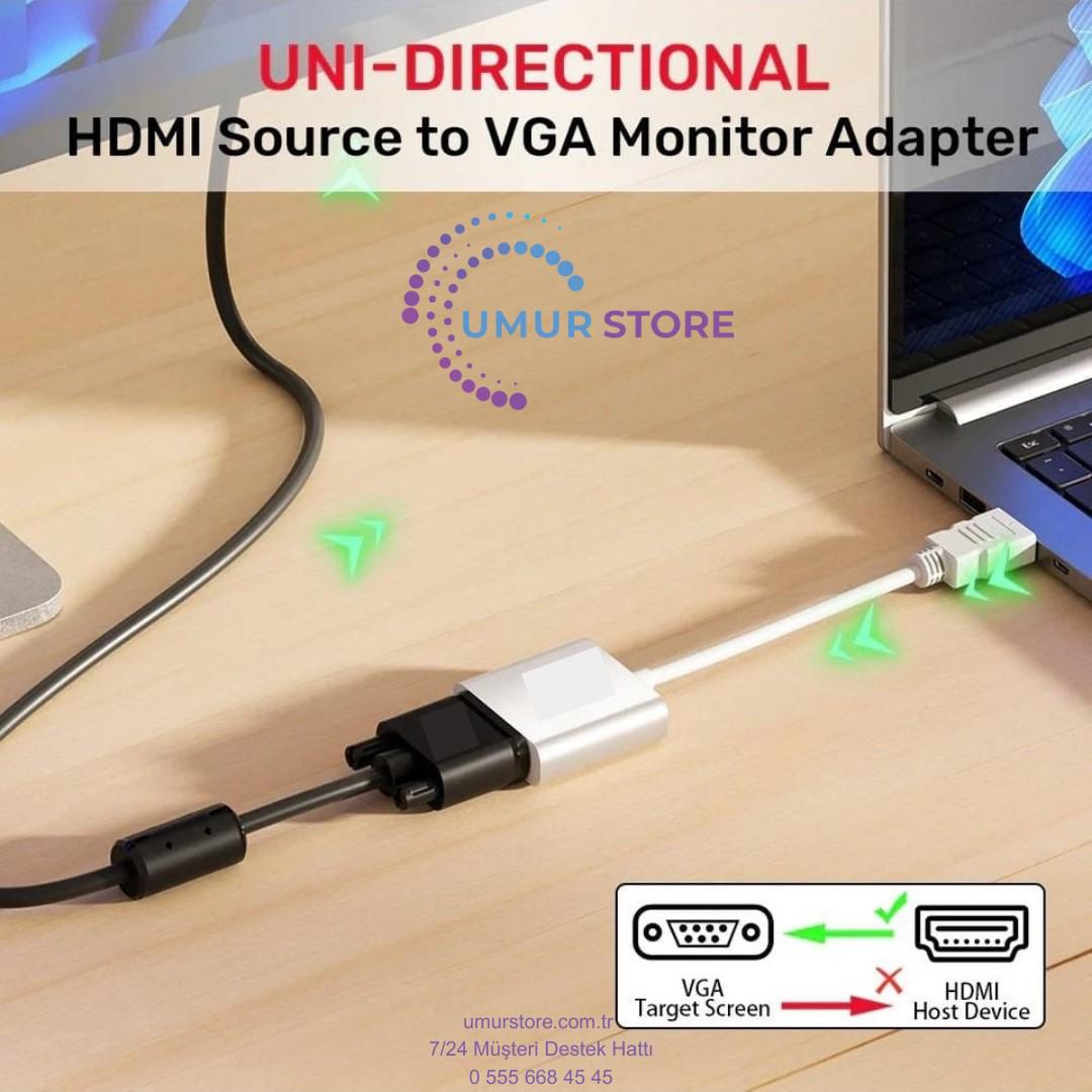 Herz Hdmi To Vga Dönüştürücü 1080P&60Hz