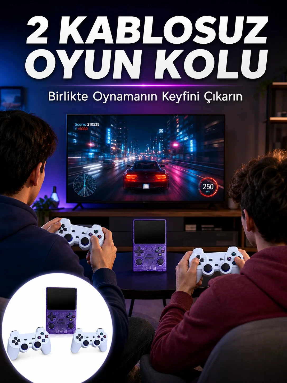 HDMI TV Bağlantılı Kablosuz Kollu Taşınabilir Oyun Konsolu Fiyatı, Yorumları ve Özellikleri