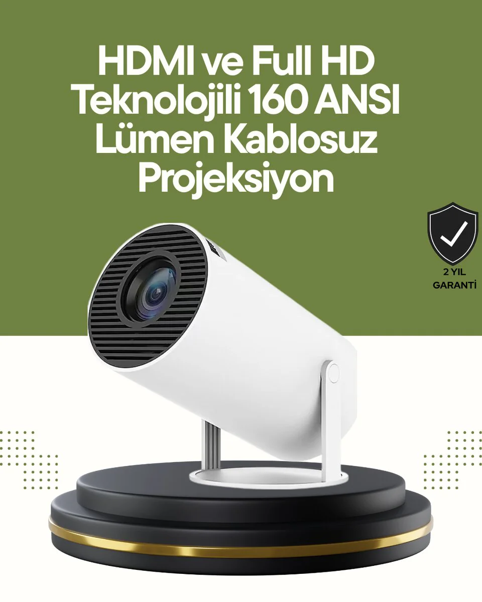 HDMI ve USB Girişli Uzun Ömürlü Ampullü Projeksiyon - 130 İnç Full HD 4K Uyumluluk