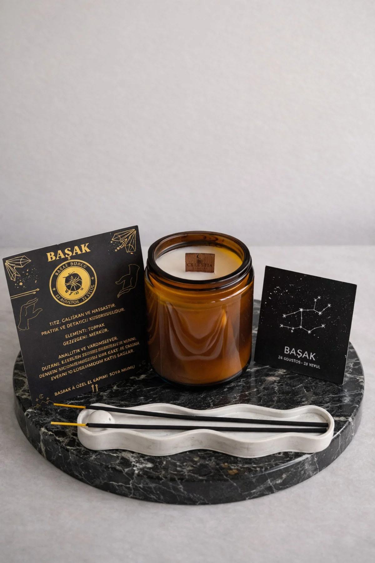 Hediye Kokulu Mum Burç Seti %100 Doğal (Soya Wax)