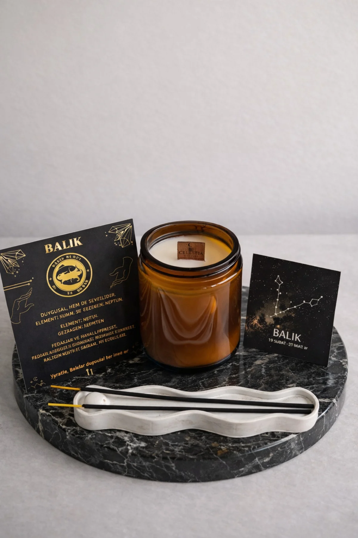 Hediye Kokulu Mum Burç Seti %100 Doğal (Soya Wax)