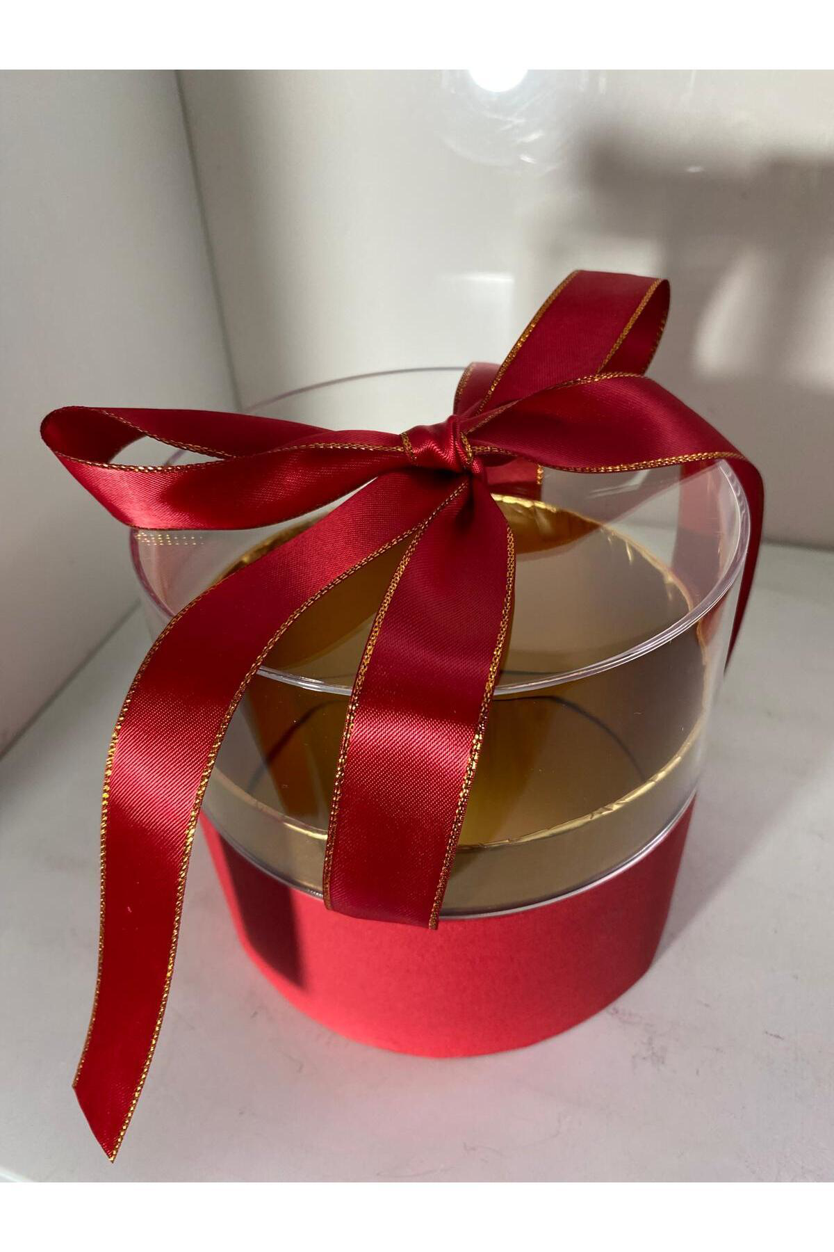 Hediye Kutusu Kırmızı Yuvarlak