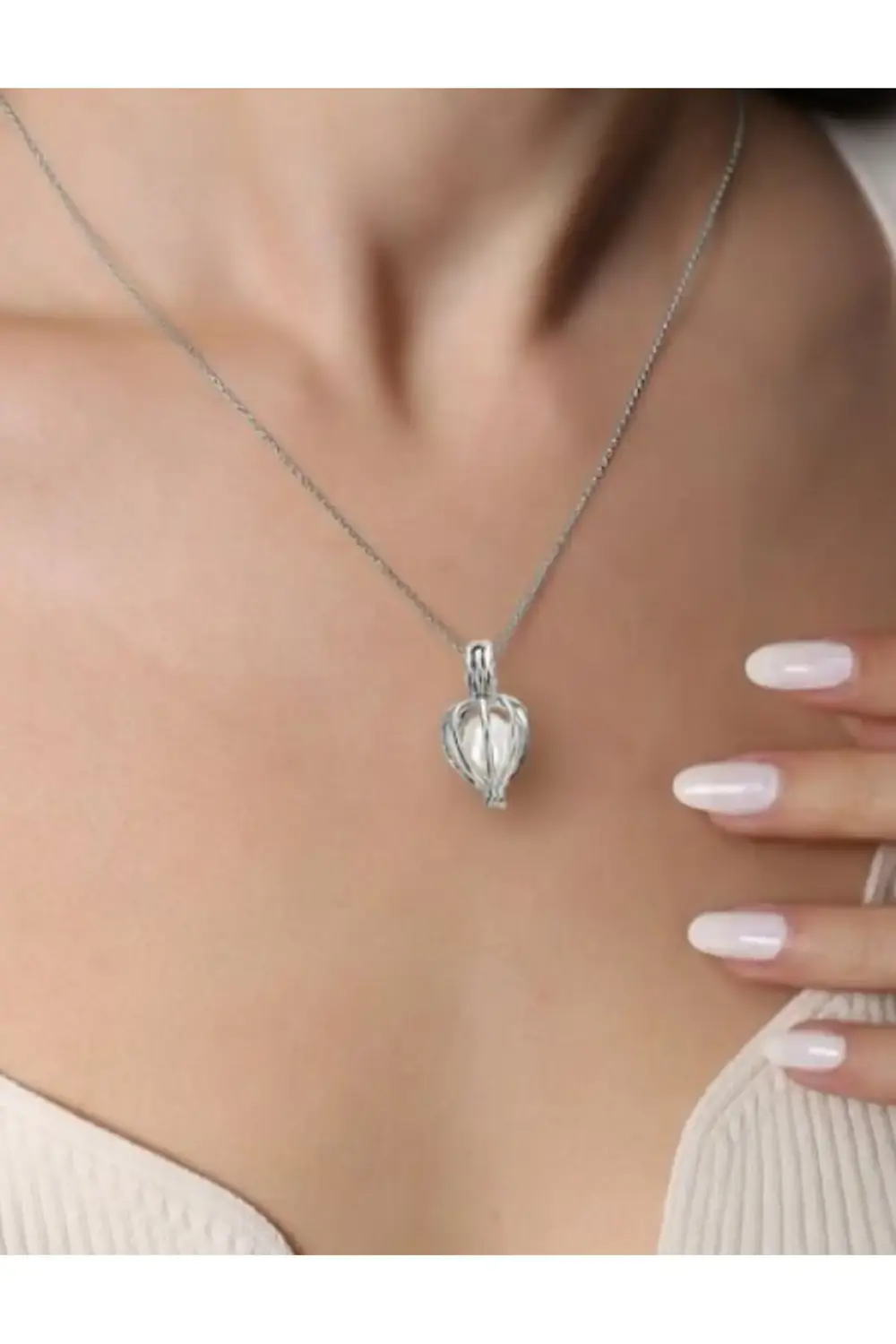 Hediye Seti 25cm Mor Ayıcık ve İstiridye İçinde İnci Kolye Arkada