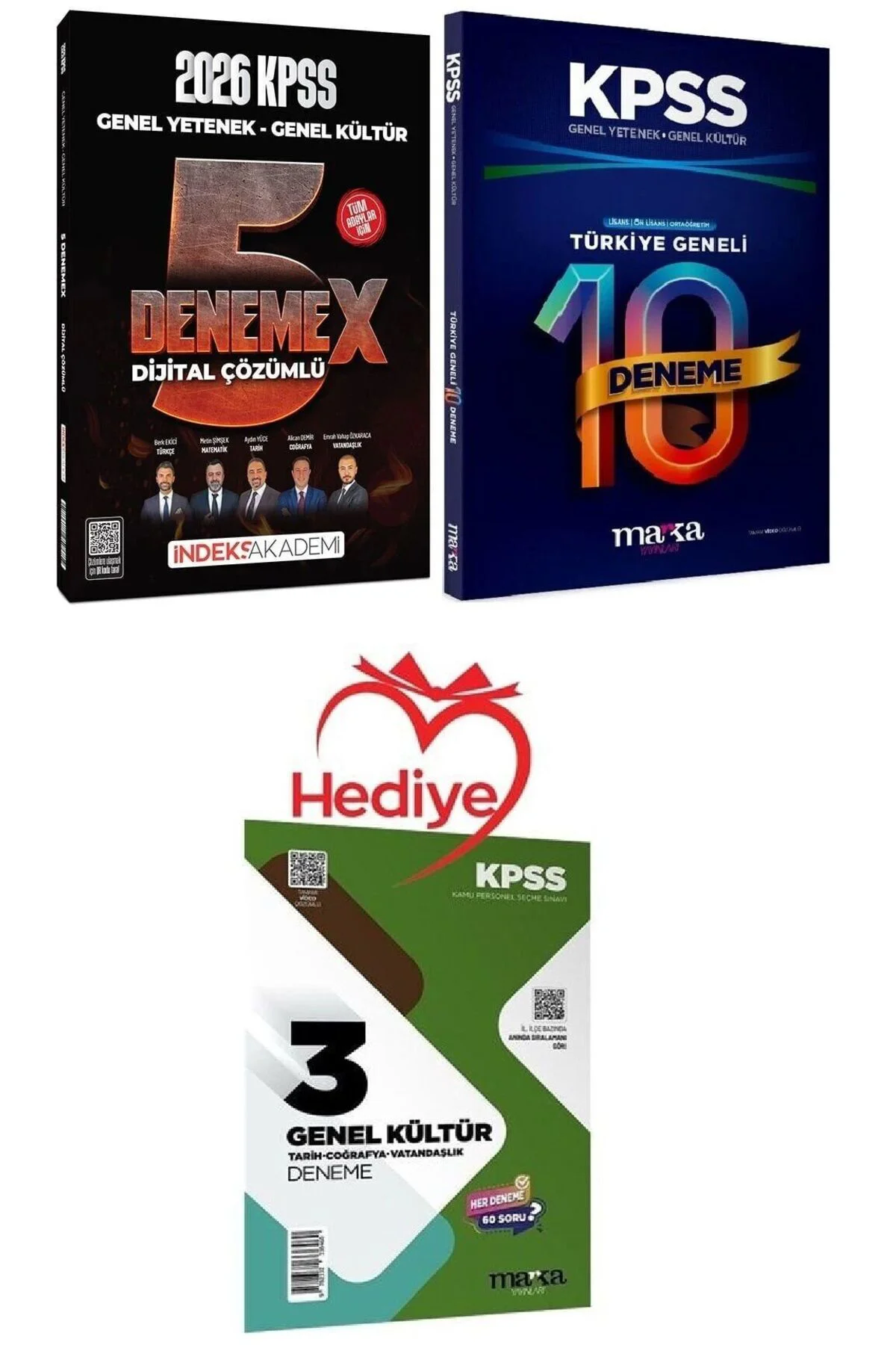 HEDİYELİ - İndeks + Marka 2026 KPSS Genel Yetenek Genel Kültür 5+10 DenemeX 2 li Set