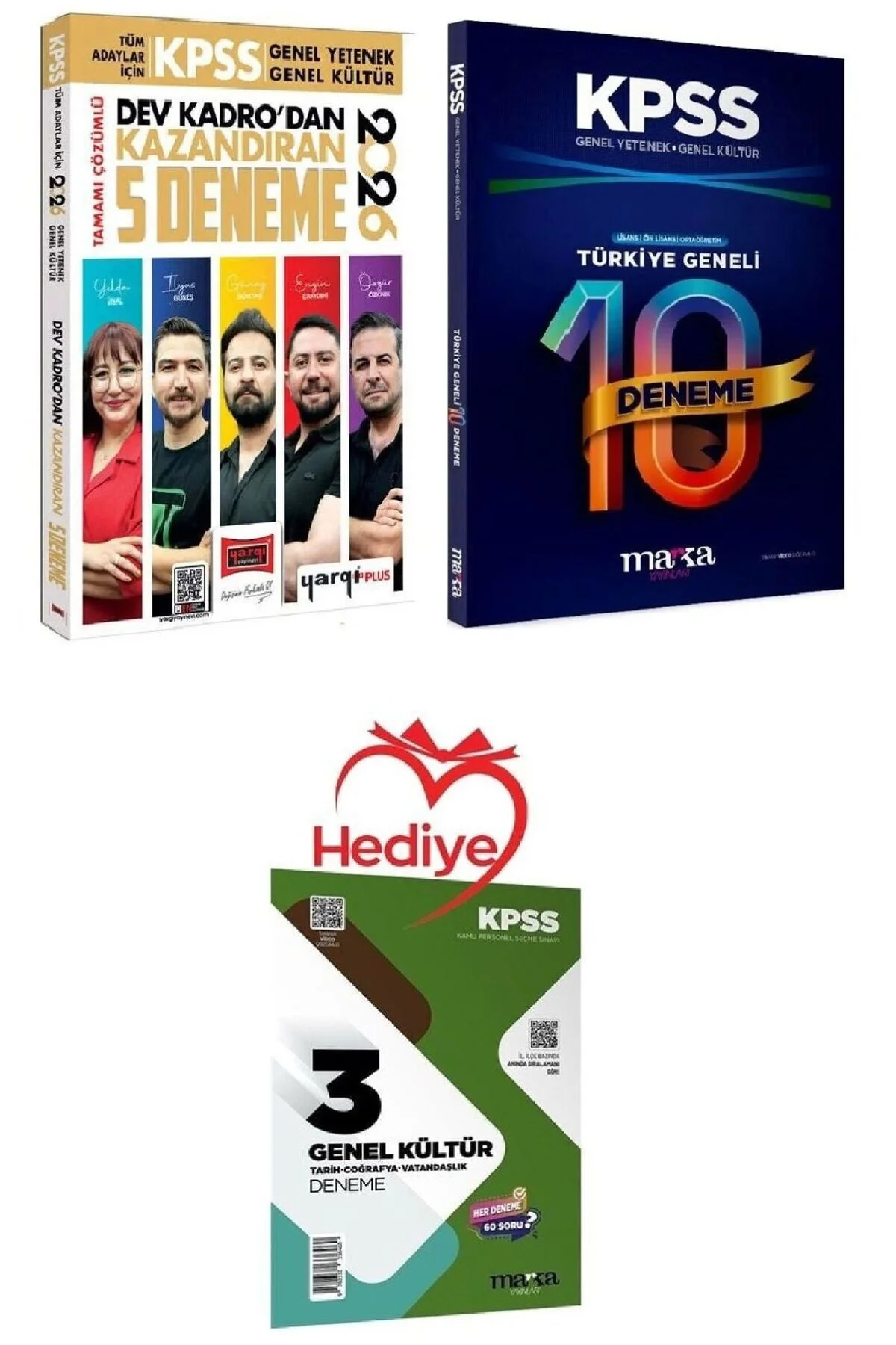HEDİYELİ - Yargı + Marka 2026 KPSS Genel Yetenek Genel Kültür Dev Kadrodan Kazandıran 5+10 Deneme 2