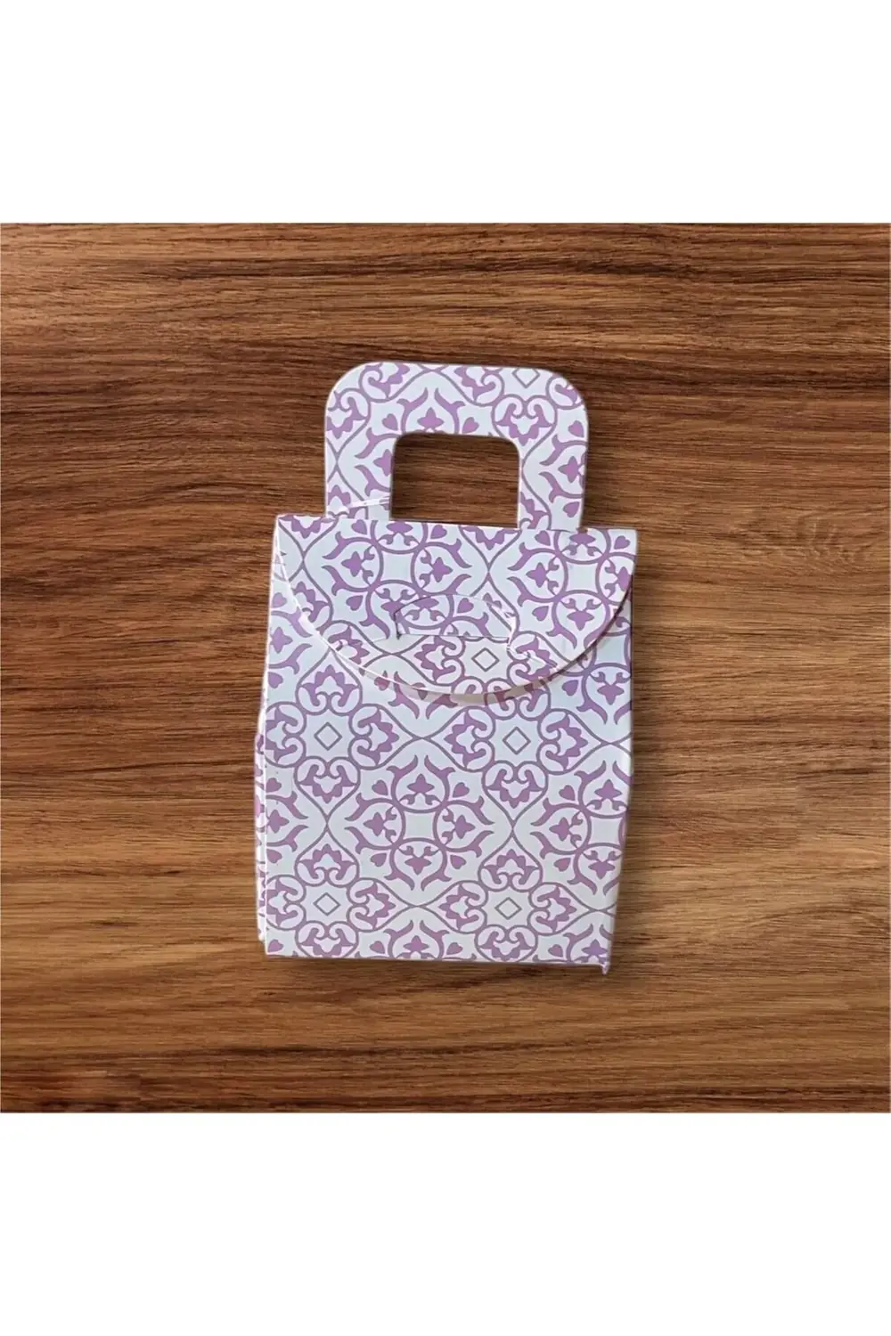 Hediyelik Çanta Kalp Desenli Kutu Şeker Kutusu Kına Kutusu Lokum