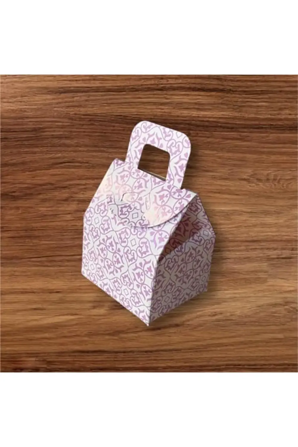 Hediyelik Çanta Kalp Desenli Kutu Şeker Kutusu Kına Kutusu Lokum