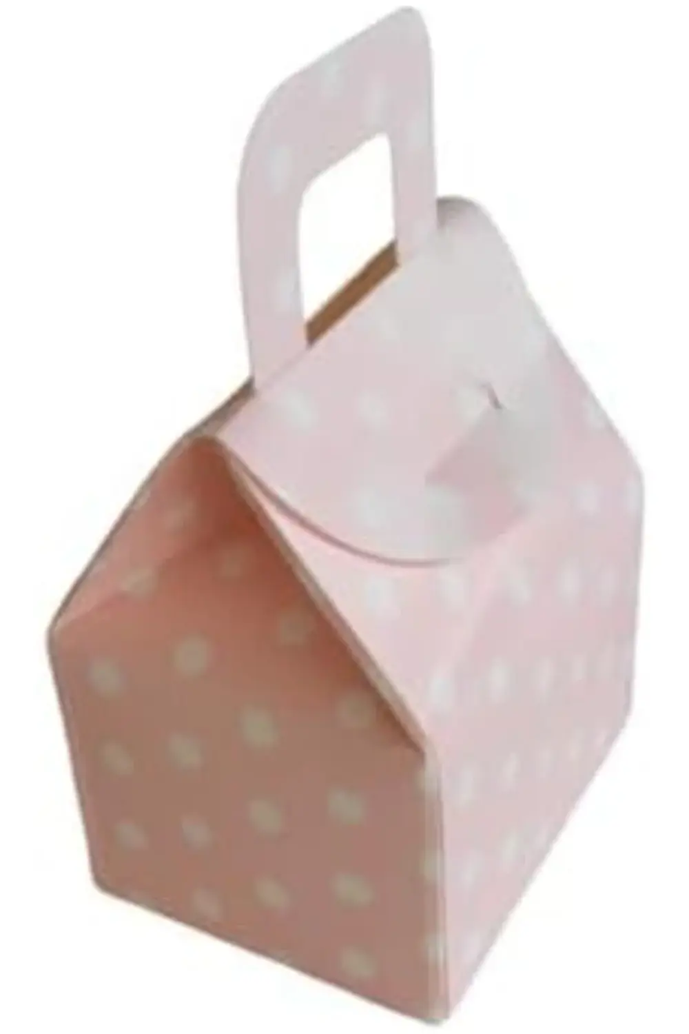 Hediyelik Çanta Pembe Puanlı Kutu Şeker Kutusu Kına Kutusu Lokum