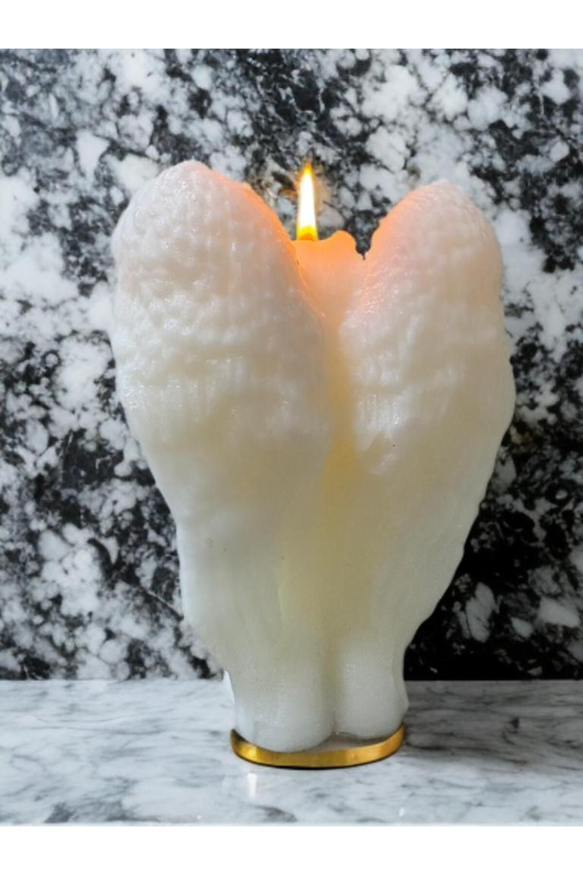 Aresmumatölyesi  Hediyelik Dekoratif Vanilya Kokulu Melek Kanatli Erkek Vücut Mum