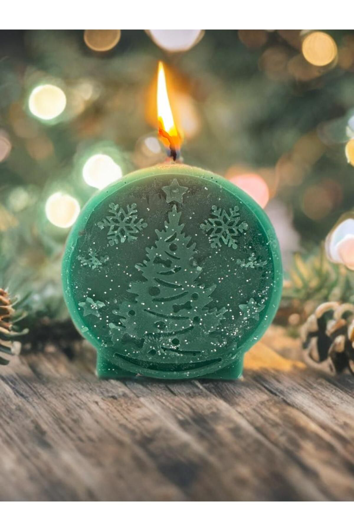 Aresmumatölyesi  Hediyelik Dekoratif Yılbaşı Yeniyıl Çam Ağacı Temalı Çilek Kokulu