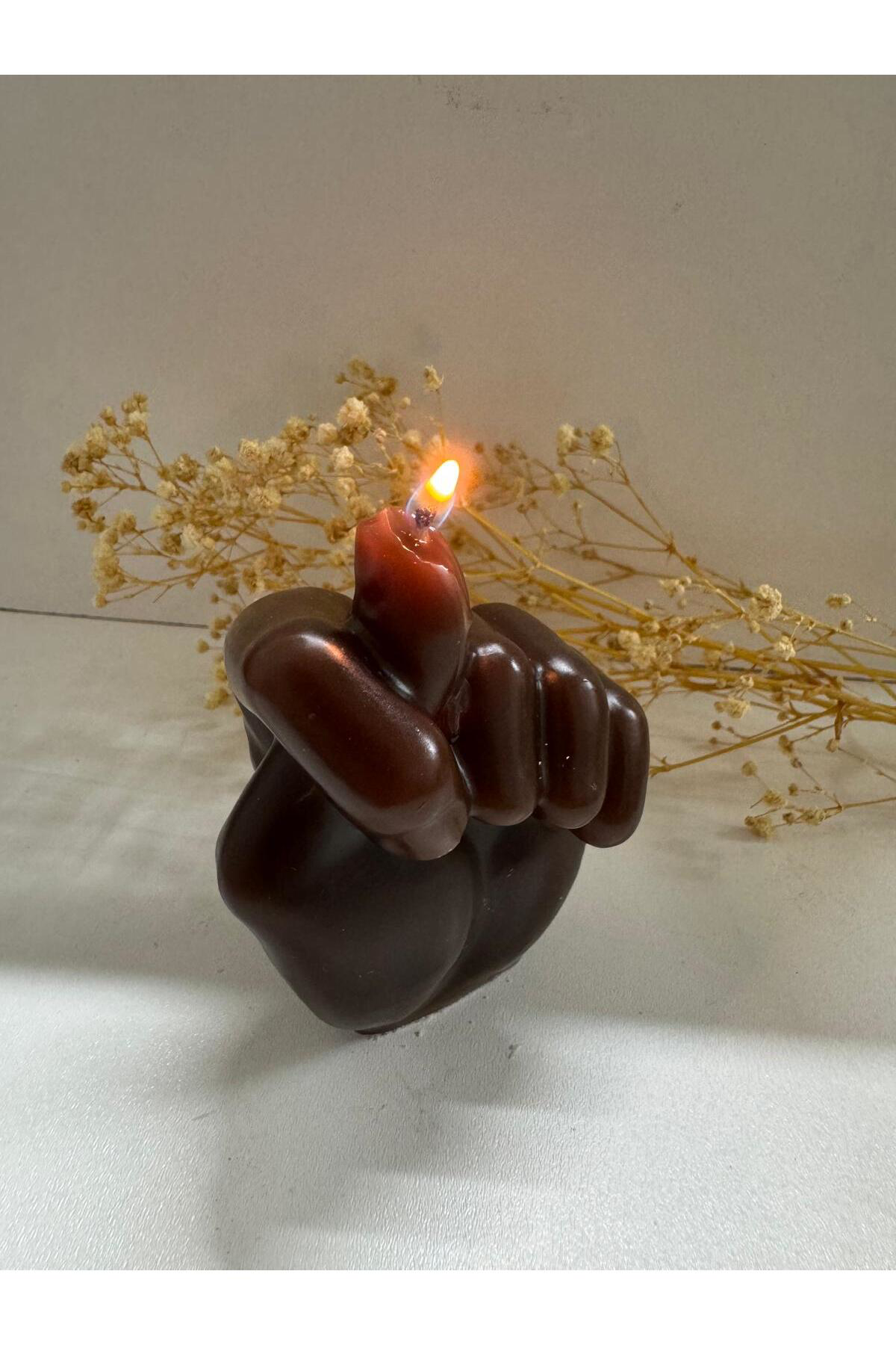 HEDİYELİK ESPRİLİ NAH YAPAN EL ŞEKLİNDE MUM