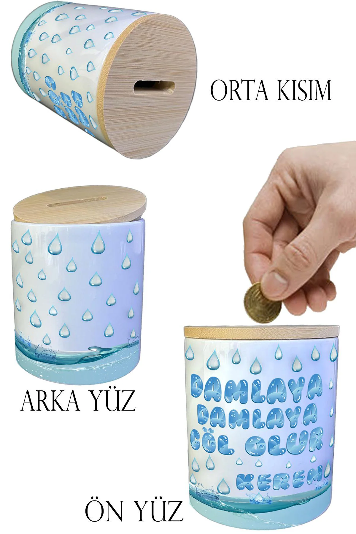 , Hediyelik, Kişiye Özel Isimli, 3 Tarafı Baskılı, Atasözü Yazılı