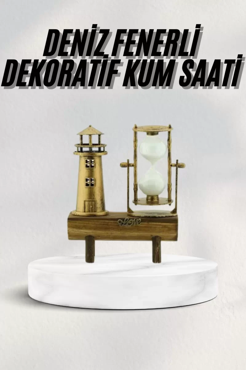 Hediyelik Kum Saati Retro Dekoratif Deniz Feneri Kum Saati - Lisinya