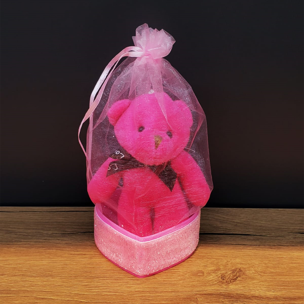 Hediyelik Pembe Tül Kese Ve Ayıcık Hediyelik Pembe Tül Kese Ve Ayıcık