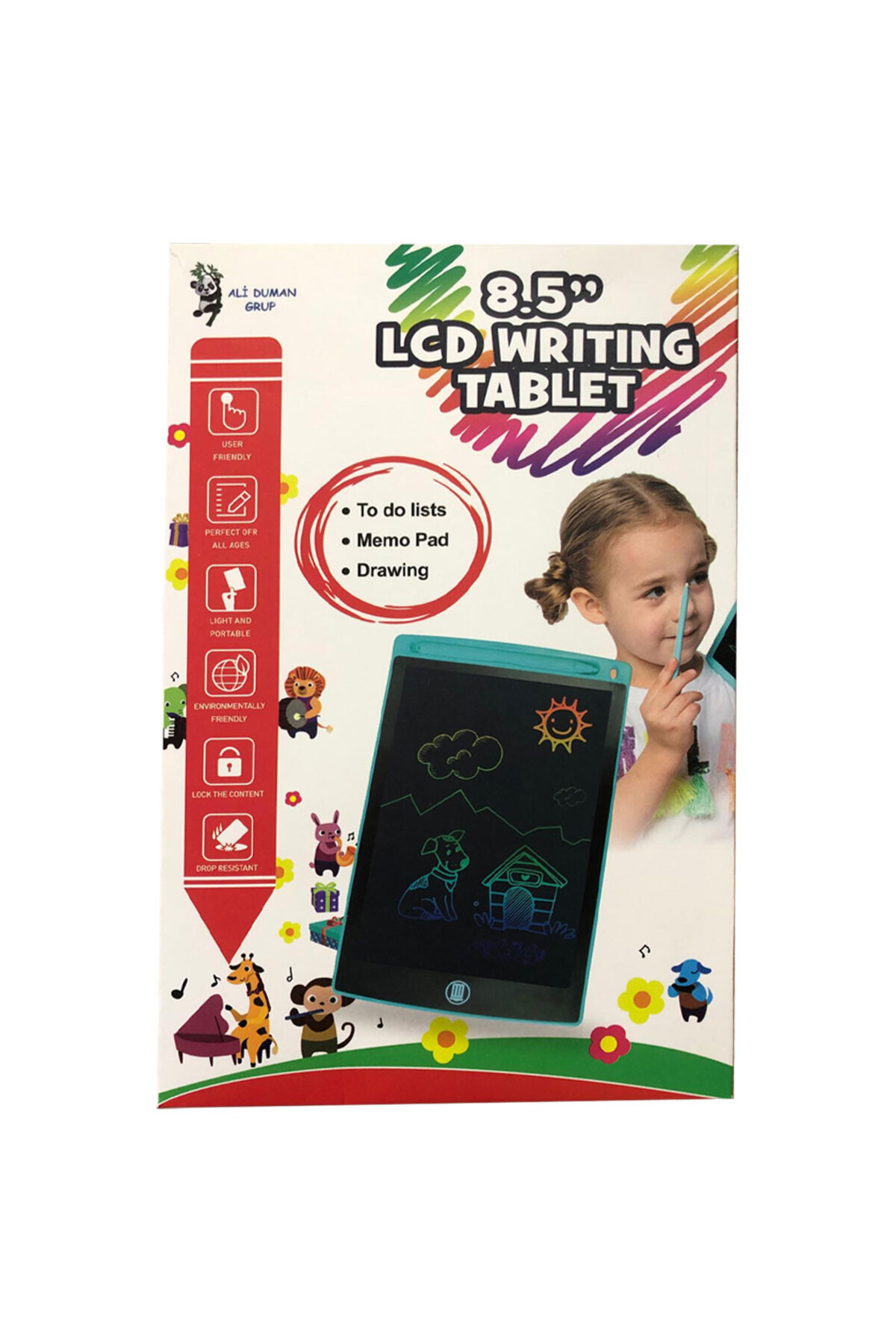 Oyuncak Store Hediyelik Renkli Writing Tablet Lcd 8.5 İnç Kalemli Çizim Yazı Ta