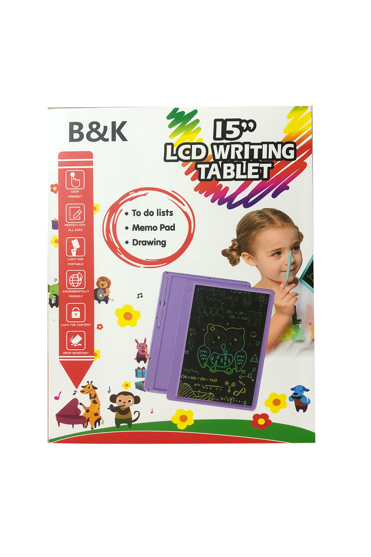Oyuncak Store Hediyelik Renkli Writing Tablet Lcd 15 İnç Kalemli Çizim Yazı Tah