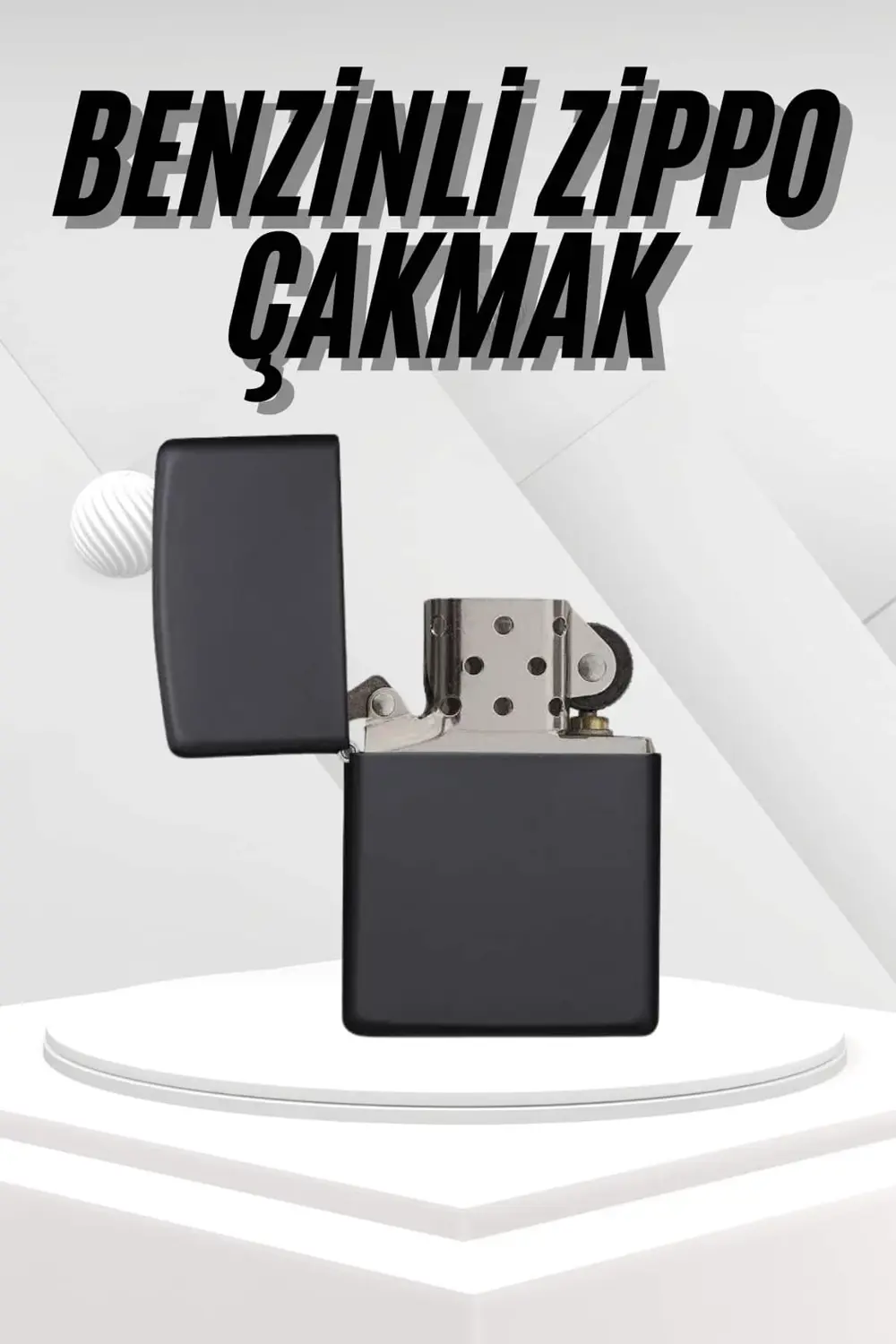 Hediyelik Zarif Zippo Model Siyah Benzinli Çakmak
