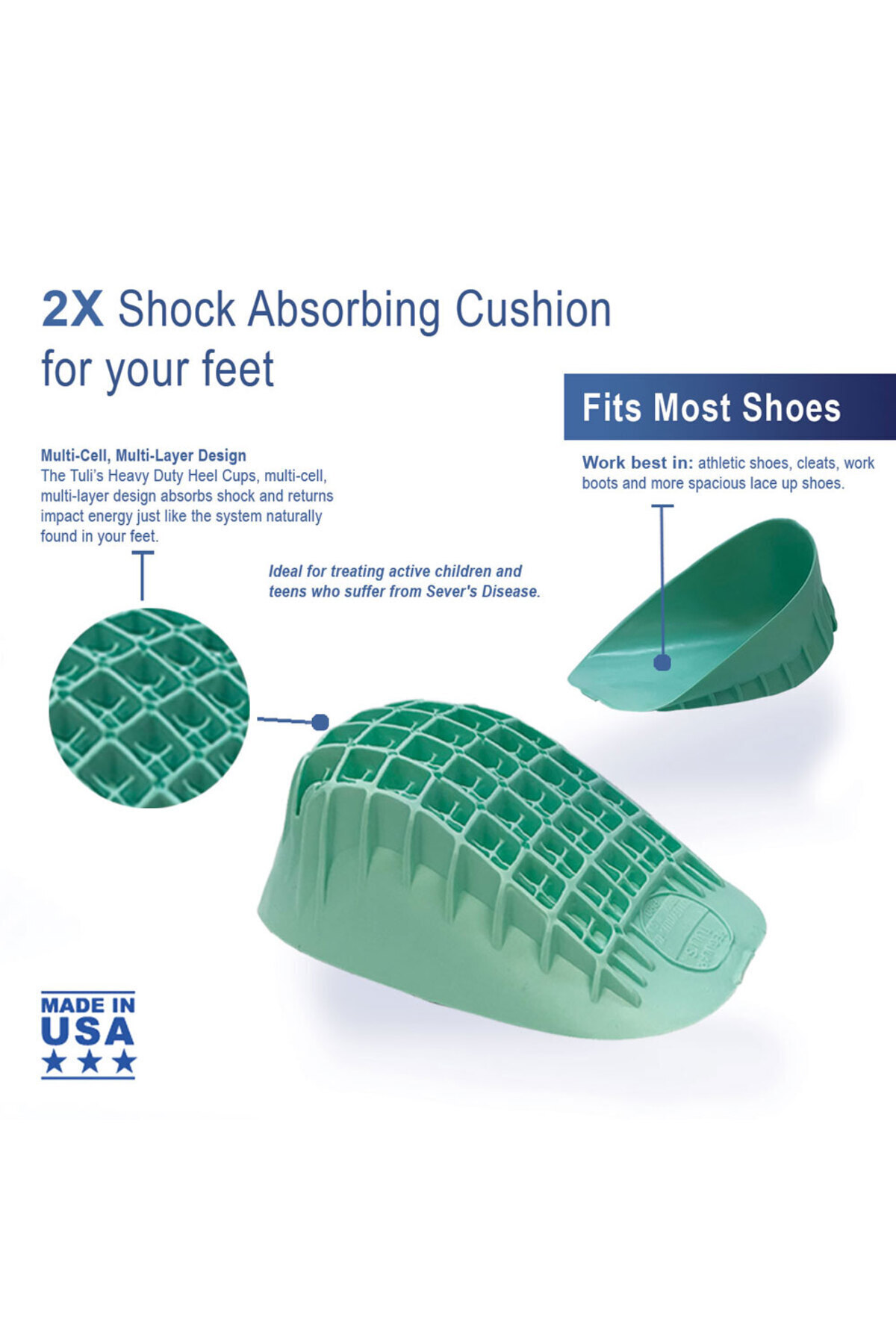 Tuli's Heel Cups Topukluk 1 Çift (80 Kg Üstü Kullanim) Large Boy