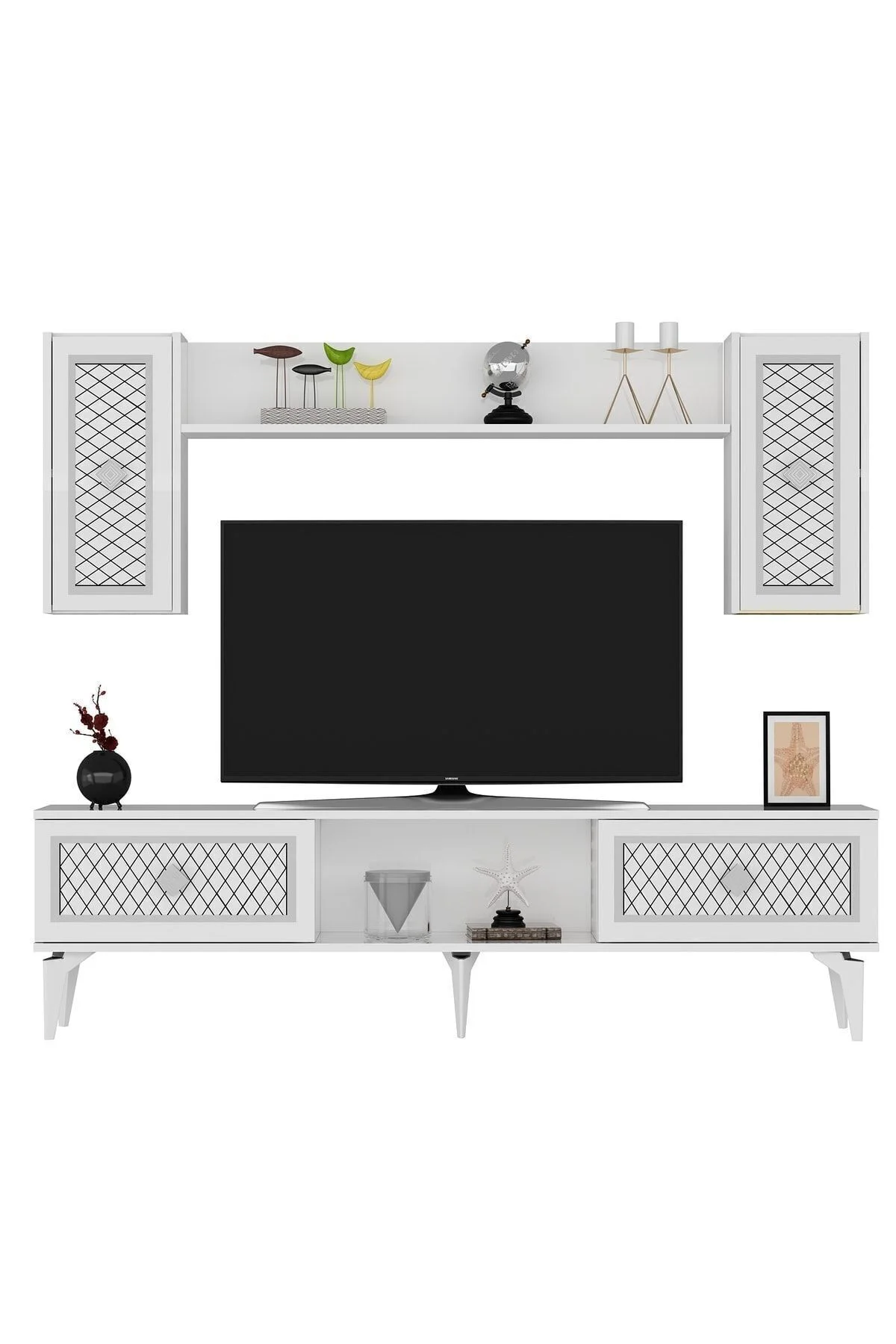 Heerry Tv Ünitesi Takım Beyaz-gümüş
