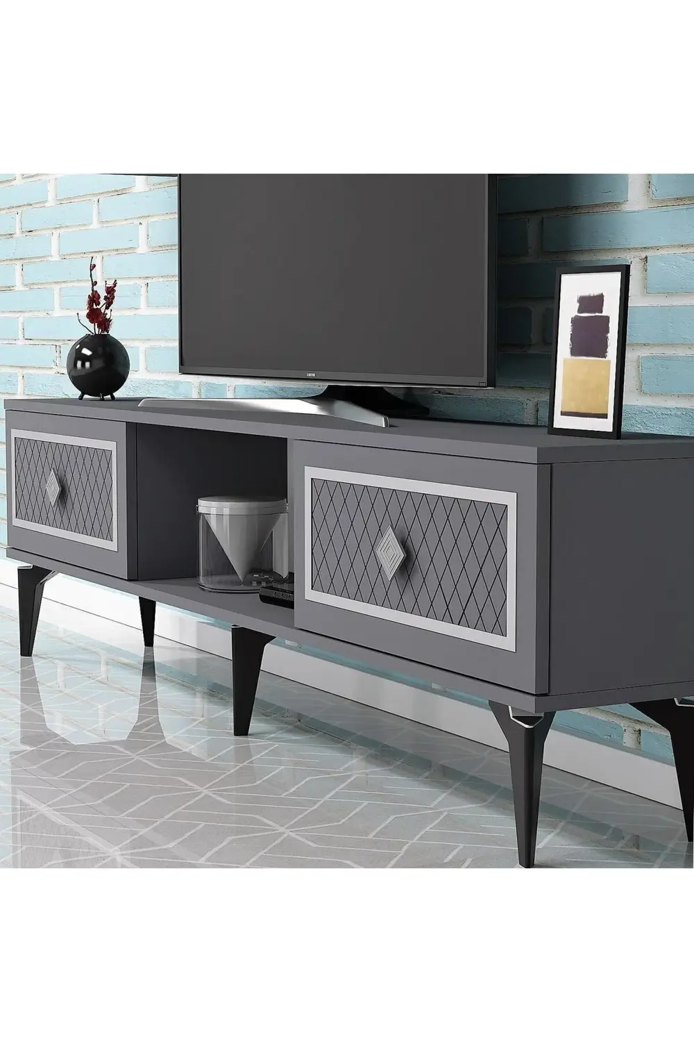 Heerry Tv Ünitesi Takım Antrasit-gümüş