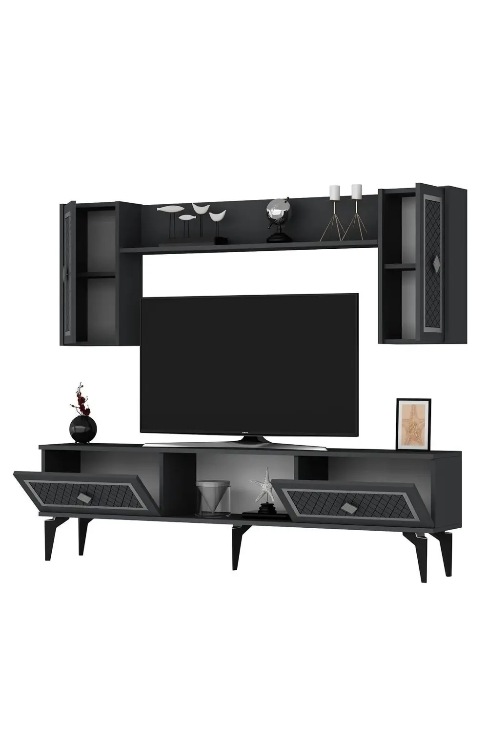 Heerry Tv Ünitesi Takım Antrasit-gümüş