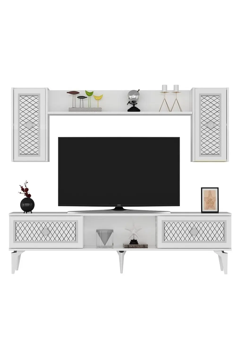 Heerry Tv Ünitesi Takım Beyaz-gümüş